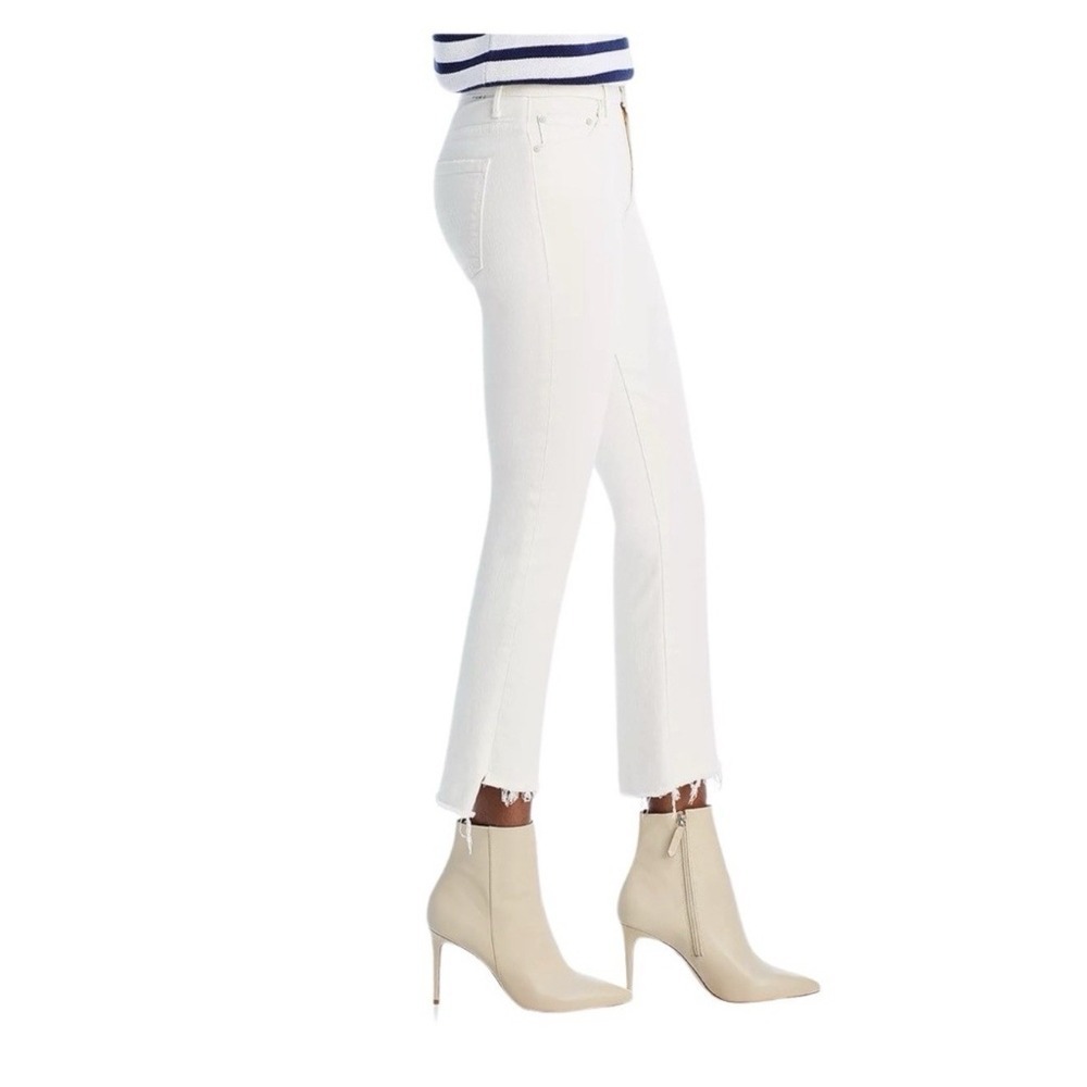 MOTHER The Insider Crop Step Fray Jeans Cream Puffs White Raw Hem Cropped Sz 27 - Picture 4 of 14
